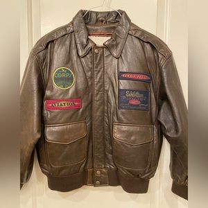 Gap Lether Bomber jacket with patches
